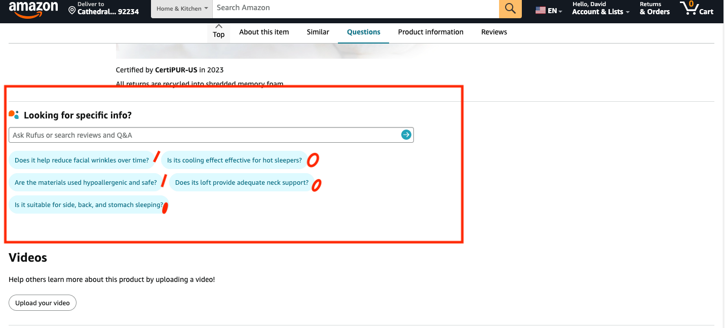Amazon Rufus | Product Listing Q&A | Take Actions